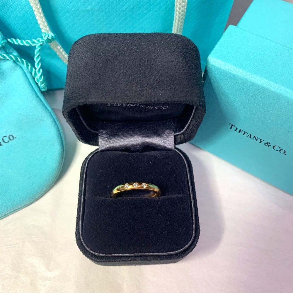 Tiffany & CO. 18R Diamond STK Band Ring 5.5